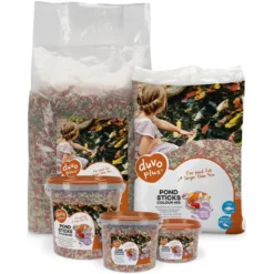 Bâtonnets Pour étang Mélange De Couleurs 15L/4mm - Duvo+ -Promos Naturalis Pets Boutique batonnets pour etang melange de couleurs 15l 4mm duvo 12985 duvo specifications nourriture flottante pour tous les poissons de b 2