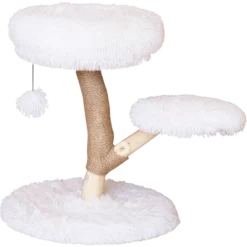 Cat Tree Alaska Avec Siège Et Panier Peluche Blanc 50x50x61,5cm - Animal Boulevard