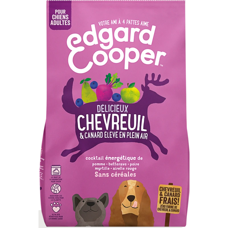 Croquettes Adult Chevreuil Frais & Canard élevé En Plein Air 12kg - Edgard & Cooper 3 Croquettes Adult Chevreuil Frais & Canard élevé En Plein Air 12kg - Edgard & Cooper