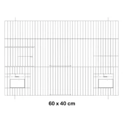 Façade De Cage En Métal Avec Portes Mangeoires 60x40cm - Fauna