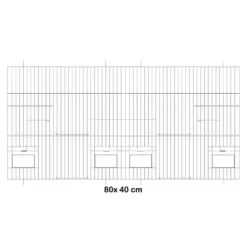 Façade De Cage En Métal Avec Portes Mangeoires 80x40cm - Fauna