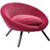 Fauteuil Bailey En Velours Bordeaux 58x53cm - Vadigran