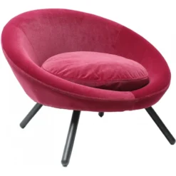 Fauteuil Bailey En Velours Bordeaux 58x53cm - Vadigran