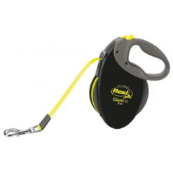 Flexi NEON GIANT Laisse Sangle Noir/Jaune Fluo M/8m - Flexi