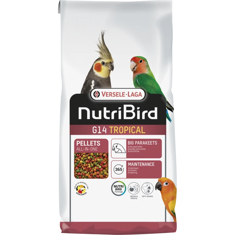 G14 Tropical Granulés Extrudés - Aliment D'entretien Pour Grandes Perruches 10kg - Nutribird 3 G14 Tropical Granulés Extrudés - Aliment D'entretien Pour Grandes Perruches 10kg - Nutribird