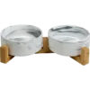 Gamelle Double En Céramique Blanc Marbré Avec Support En Bambou 2x400ml - Animal Boulevard 2 Gamelle Double En Céramique Blanc Marbré Avec Support En Bambou 2x400ml - Animal Boulevard -Promos Naturalis Pets Boutique gamelle double en ceramique blanc marbre avec support en bambou 2x400ml animal boulevard ab65006 animal boulevard gamelle double