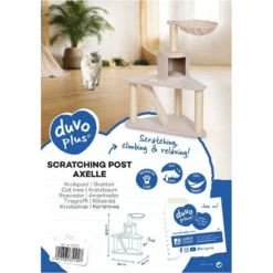 Griffoir Axelle Crème 60x60x95,5cm - Duvo+ -Promos Naturalis Pets Boutique griffoir axelle creme 60x60x955cm duvo 12171 duvo specifications plateau doux hamac abri et panneau peluche et sisal de qualite 1 1
