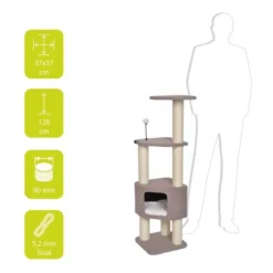 Griffoir Kobe Brun 37x37x128cm - Ebi -Promos Naturalis Pets Boutique griffoir kobe brun 37x37x128cm ebi 431 455791 ebi specifications arbre a chat de design neerlandais inspire du concept japonais 1 1