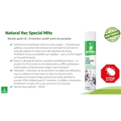 ITEC Spray Special Mite, Contre Les Poux Rouges 500ml - Natural -Promos Naturalis Pets Boutique itec spray special mite contre les poux rouges 500ml natural 30046 natural biocide agree ue protection curatif contre les parasi 1