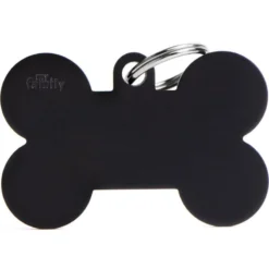 Médaille Basic Os XL Aluminium Noir -Promos Naturalis Pets Boutique medaille basic os xl aluminium noir mfxl05 my family 1