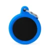 Médaille Gomme Cercle Aluminium Noir/Bleu -Promos Naturalis Pets Boutique medaille gomme cercle aluminium noir bleu hta04bluemp my family