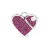 Médaille Shine Coeur Petit Glitter Rose -Promos Naturalis Pets Boutique medaille shine coeur petit glitter rose gl03smallpinkn my family