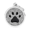 Médaille Shine Patte Grand Rond Glitter Gris/Noir 1 Médaille Shine Patte Grand Rond Glitter Gris/Noir -Promos Naturalis Pets Boutique medaille shine patte grand rond glitter gris noir gl06grey my family