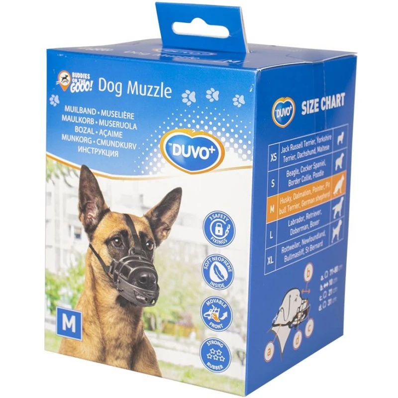 Muselière Caoutchouc Noir/Rouge Medium - Duvo+ 3 Muselière Caoutchouc Noir/Rouge Medium - Duvo+