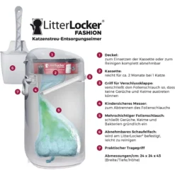 Poubelle à Litière Pour Chat - LitterLocker -Promos Naturalis Pets Boutique poubelle a litiere pour chat litterlocker van1510394 kerbl le meme jeu chaque jour rangez les grumeaux dans un sac et sortez de 1 2