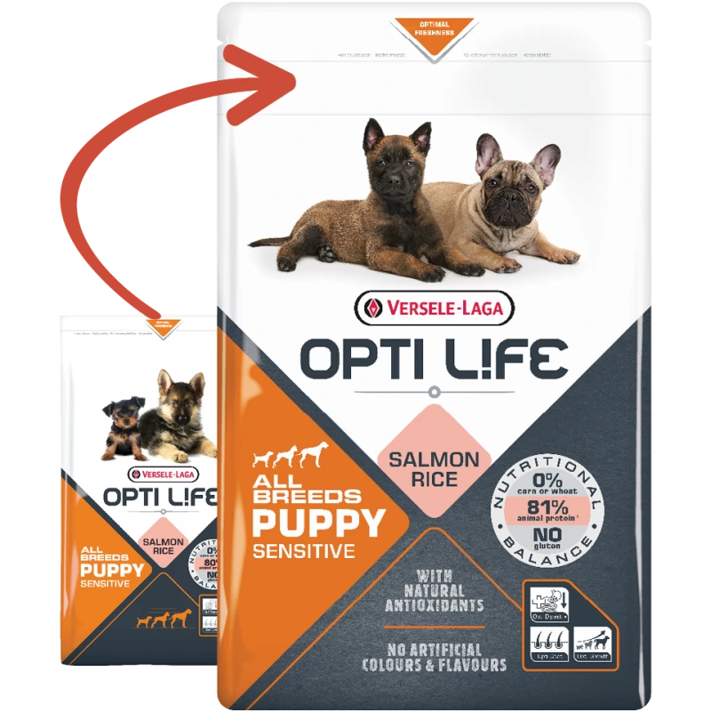 Puppy Sensitive All Breeds Saumon 12,5kg - Opti Life 3 Puppy Sensitive All Breeds Saumon 12,5kg - Opti Life