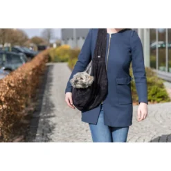 Sac Ventral Soft Noir/Gris - Trixie -Promos Naturalis Pets Boutique sac ventral soft noir gris trixie 28953 trixie sac ventral soft interieur en fausse fourrure contact optimal du corps avec lanim 4