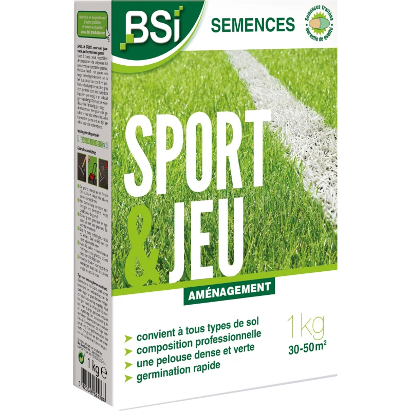 Semences Gazon Sport Et Jeux 1kg - BSI 3 Semences Gazon Sport Et Jeux 1kg - BSI