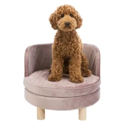 Sofa Livia ø 48x40cm - Trixie -Promos Naturalis Pets Boutique sofa livia 48x40cm trixie 37910 trixie sofa livia aspect velours couverture en polyester dossier en bois stable rembourre coussi 1