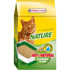 Versele-Laga Nature 25L/15kg - Litière Pour Chats Naturelle Aux Granulés De Copeaux De Bois